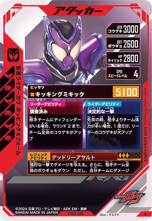 仮面ライダーガヴ ポッピングミフォーム アタッカー