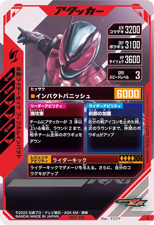 仮面ライダーゼッツ フィジカムインパクト アタッカー