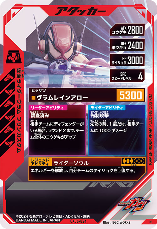 仮面ライダーヴラム プリンカスタム アタッカー