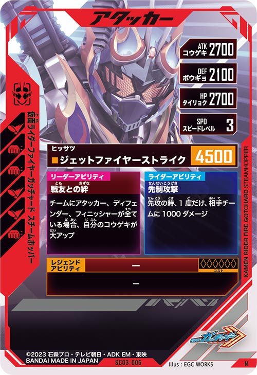 仮面ライダーファイヤーガッチャード スチームホッパー アタッカー