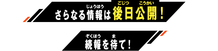 さらなる情報は後日公開！続報を待て！