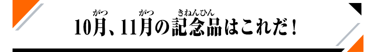 10月、11月の記念品はこれだ!