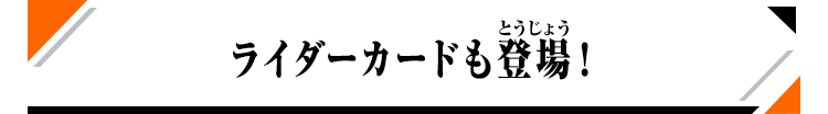 ライダーカードも登場！